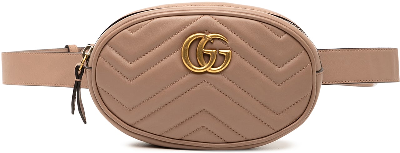 Gucci GG Marmont Matelasse Leather Belt Bag Bruin