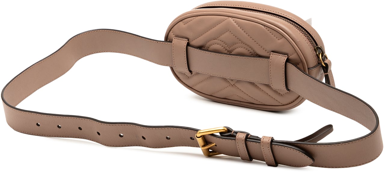 Gucci GG Marmont Matelasse Leather Belt Bag Bruin