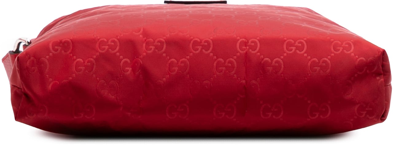 Gucci GG Nylon Flat Messenger Bag Rood