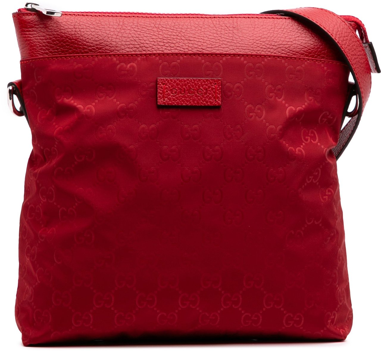 Gucci GG Nylon Flat Messenger Bag Rood