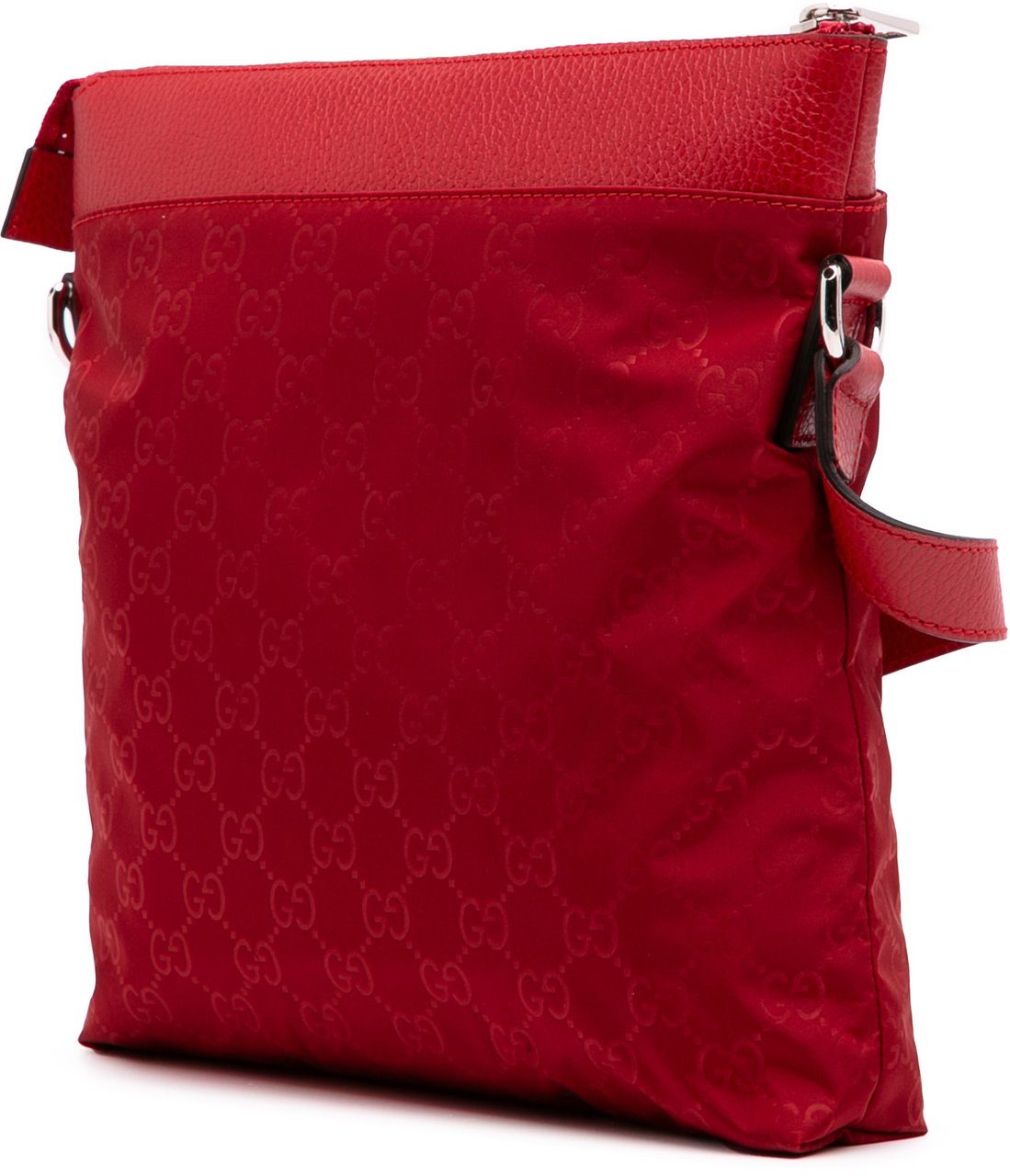 Gucci GG Nylon Flat Messenger Bag Rood