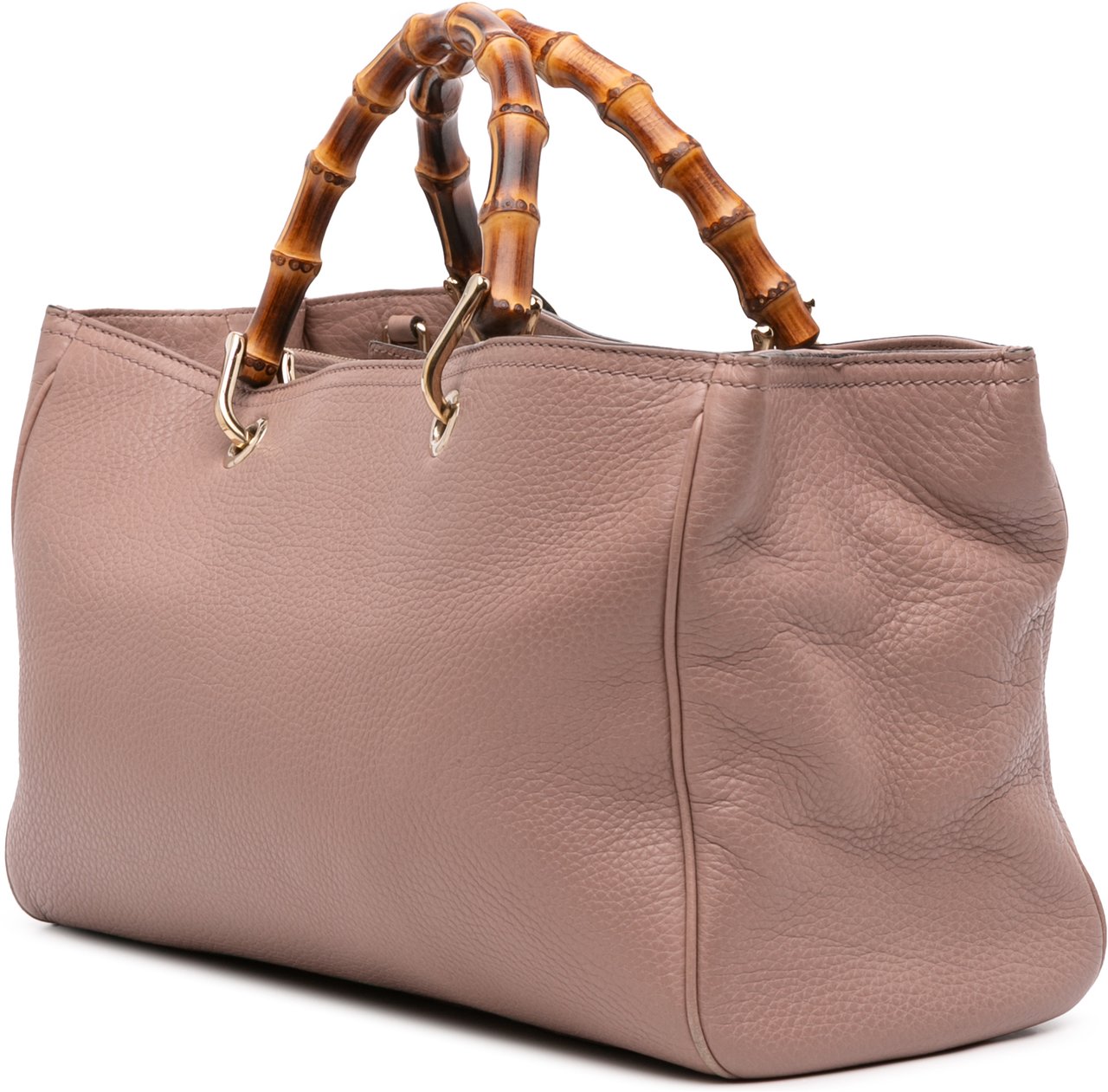 Gucci Medium Calfskin Bamboo Shopper Satchel Roze
