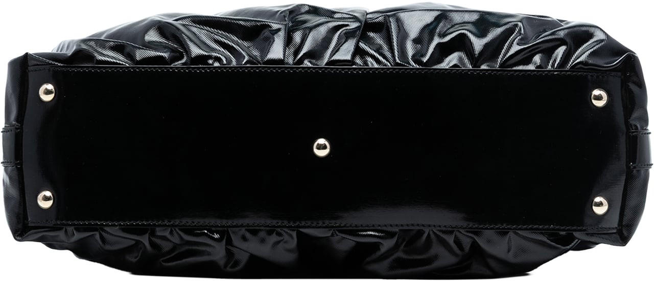 Gucci Coated Canvas Bamboo Dialux Pop Satchel Zwart