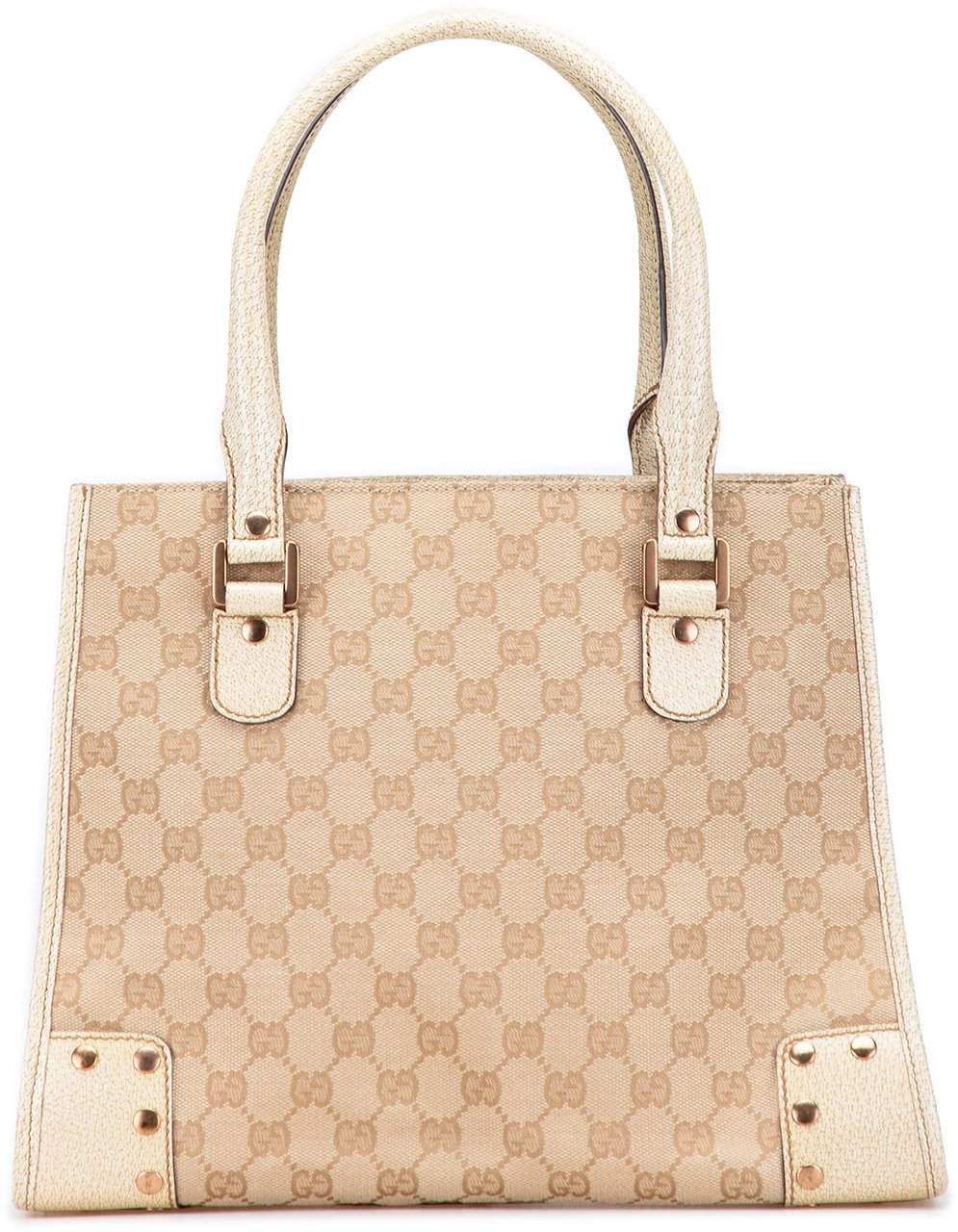 Gucci GG Canvas Nailhead Tote Bruin