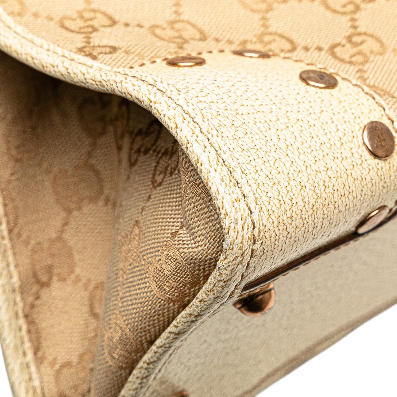 Gucci GG Canvas Nailhead Tote Bruin