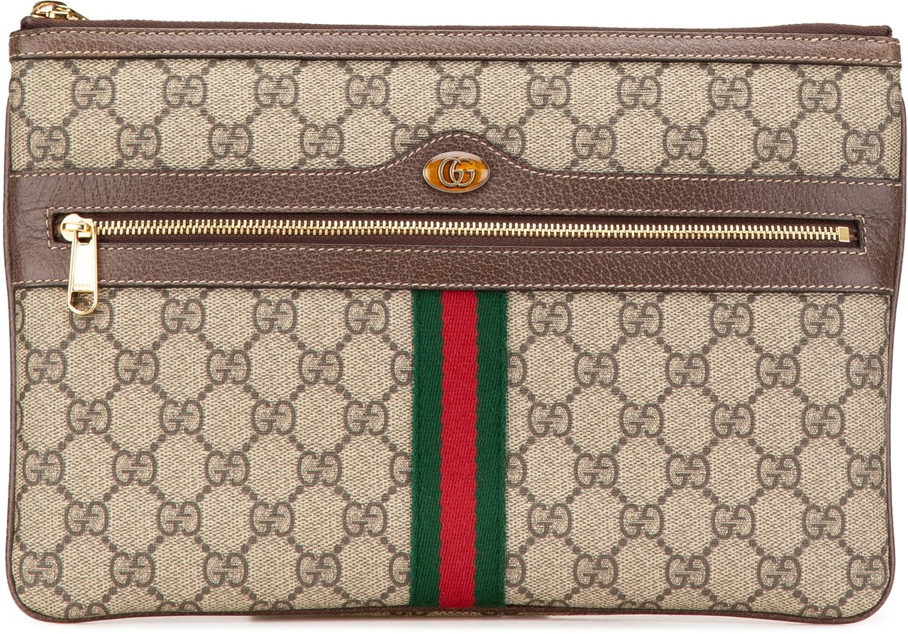 Gucci GG Supreme Web Ophidia Clutch Bruin