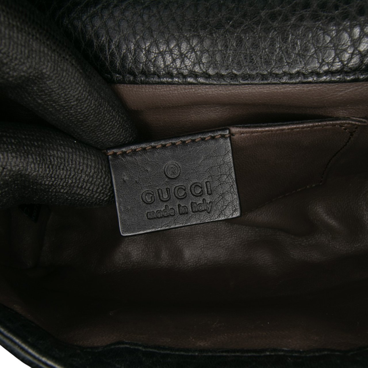 Gucci Small Leather Studded Miss Bamboo Crossbody Zwart