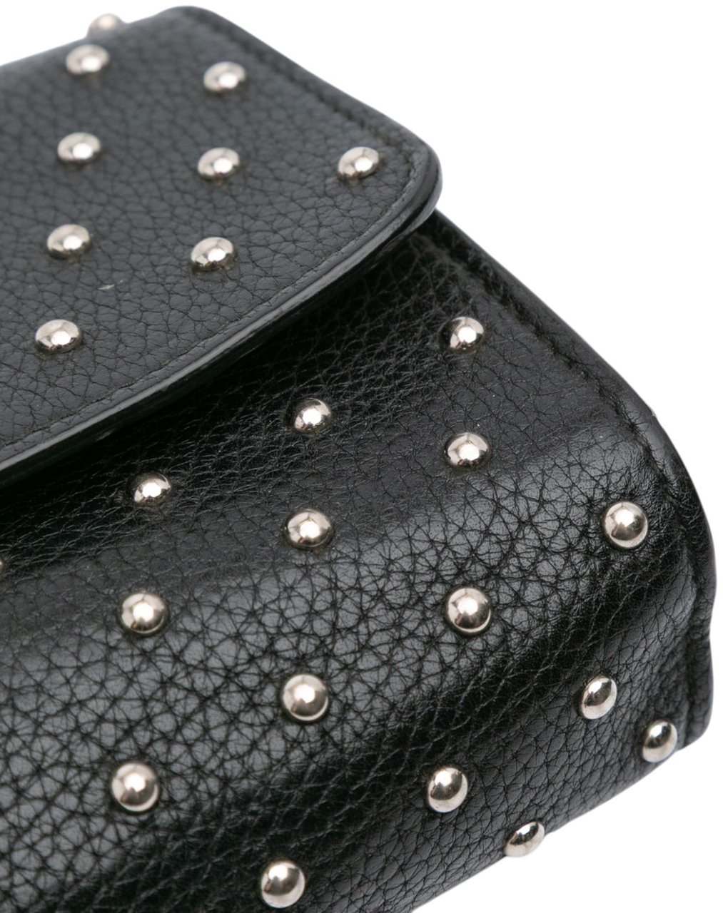 Gucci Small Leather Studded Miss Bamboo Crossbody Zwart