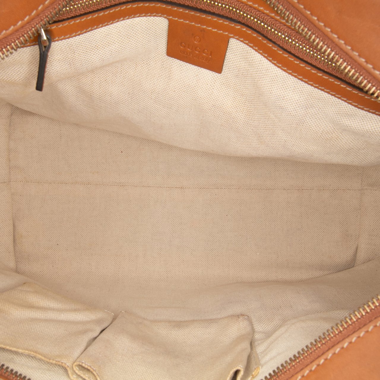 Gucci Medium GG Canvas Web Heritage Tote Bruin