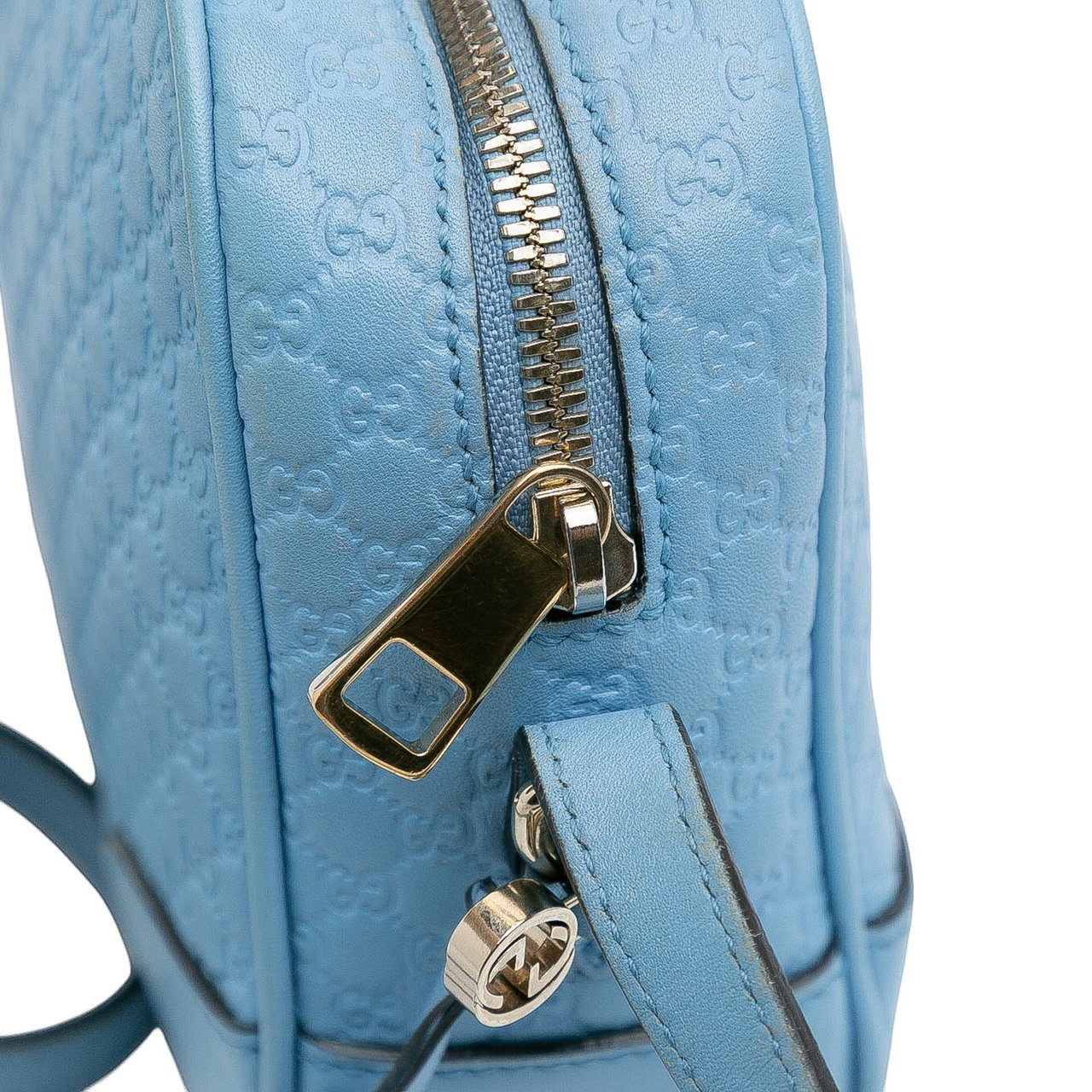 Gucci Mini Microguccissima Bree Crossbody Blauw