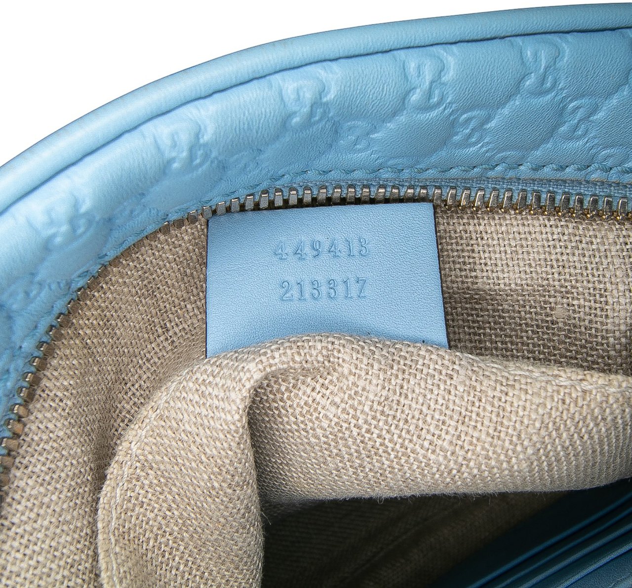 Gucci Mini Microguccissima Bree Crossbody Blauw
