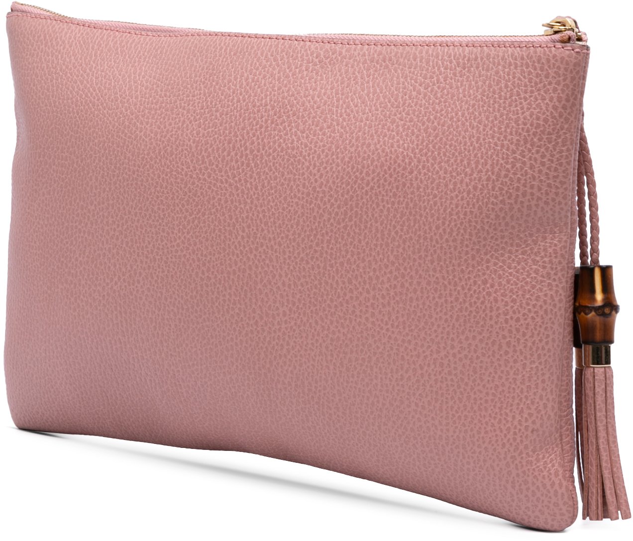 Gucci Calfskin Bamboo Tassel Clutch Roze