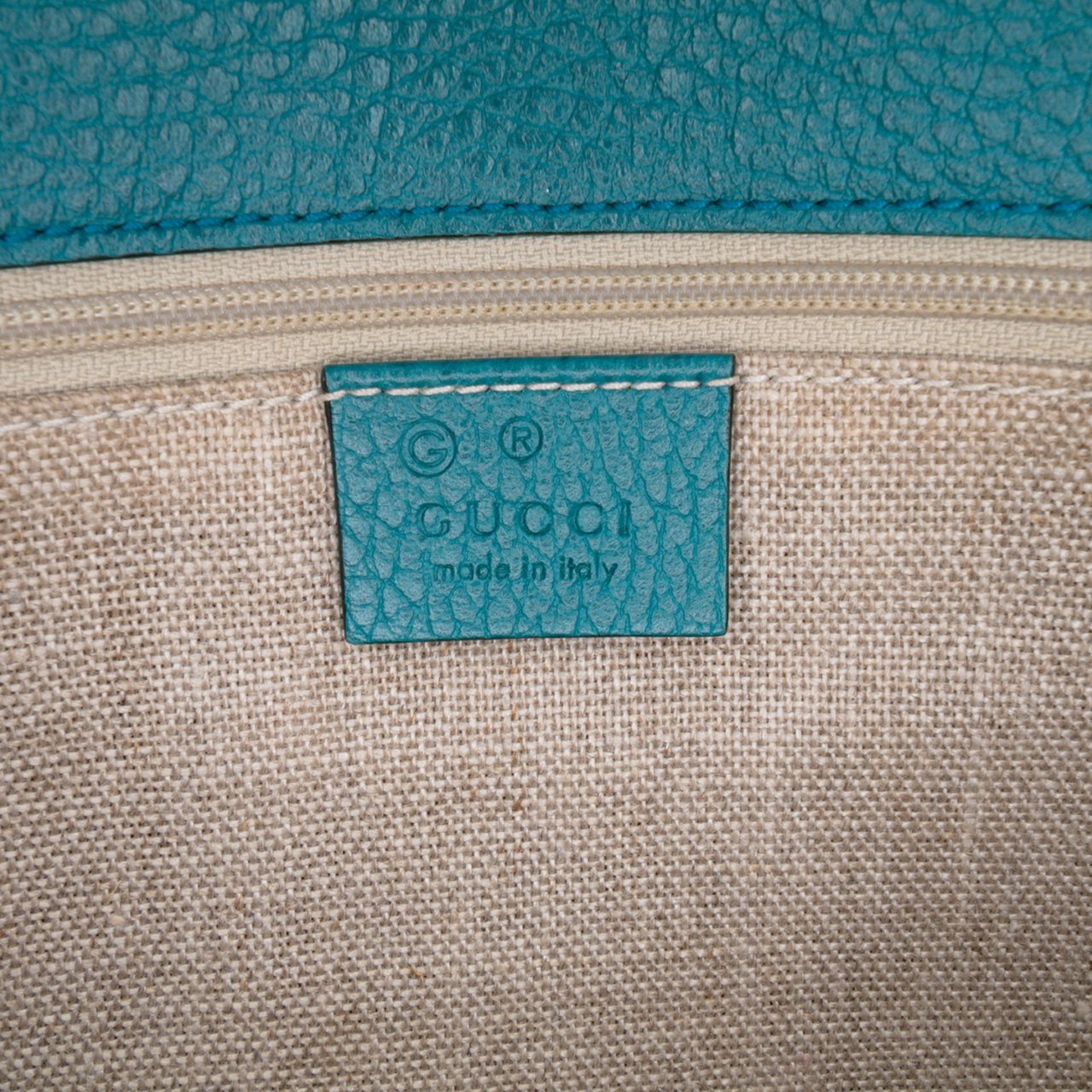 Gucci Medium Dollar Calfskin Interlocking G Crossbody Blauw