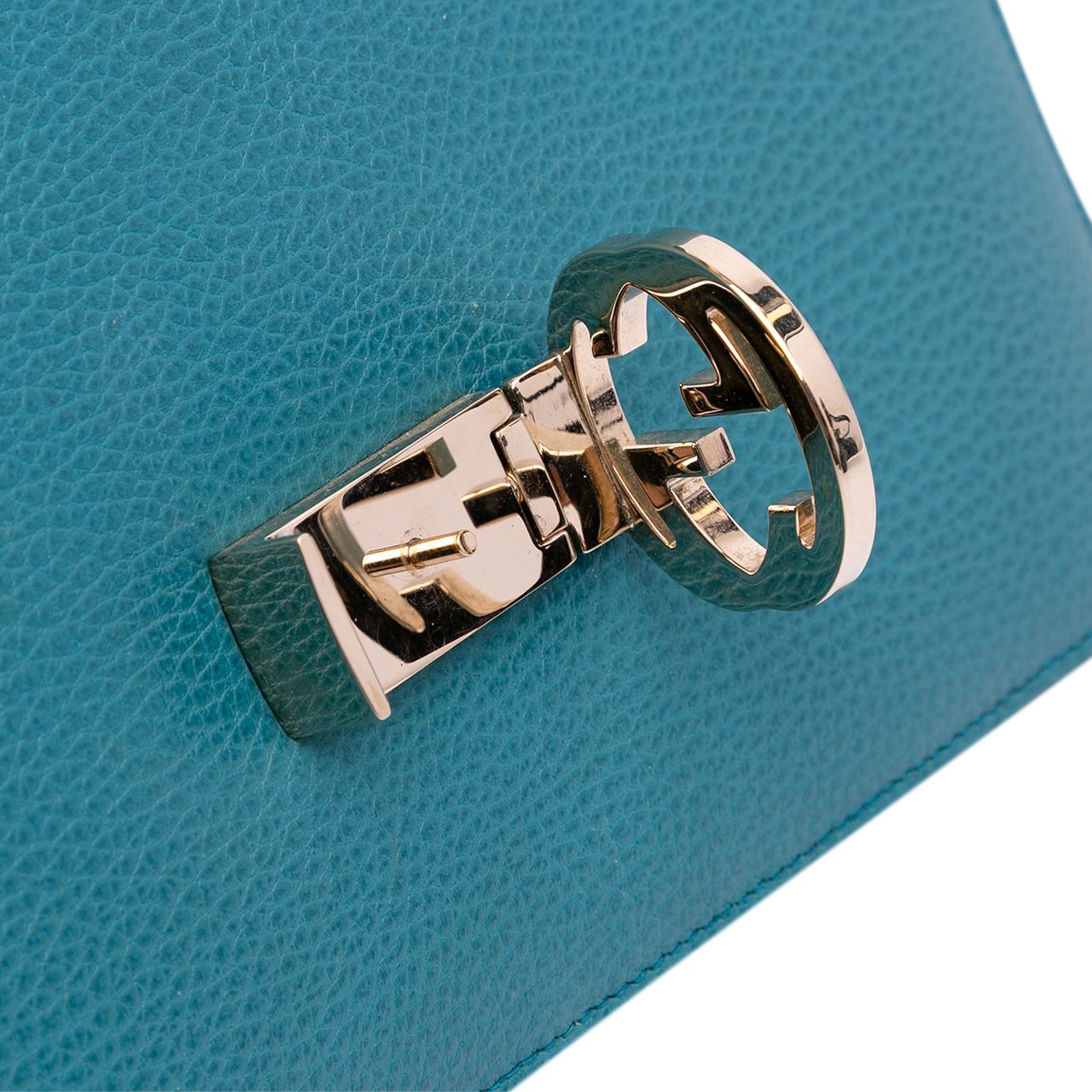 Gucci Medium Dollar Calfskin Interlocking G Crossbody Blauw