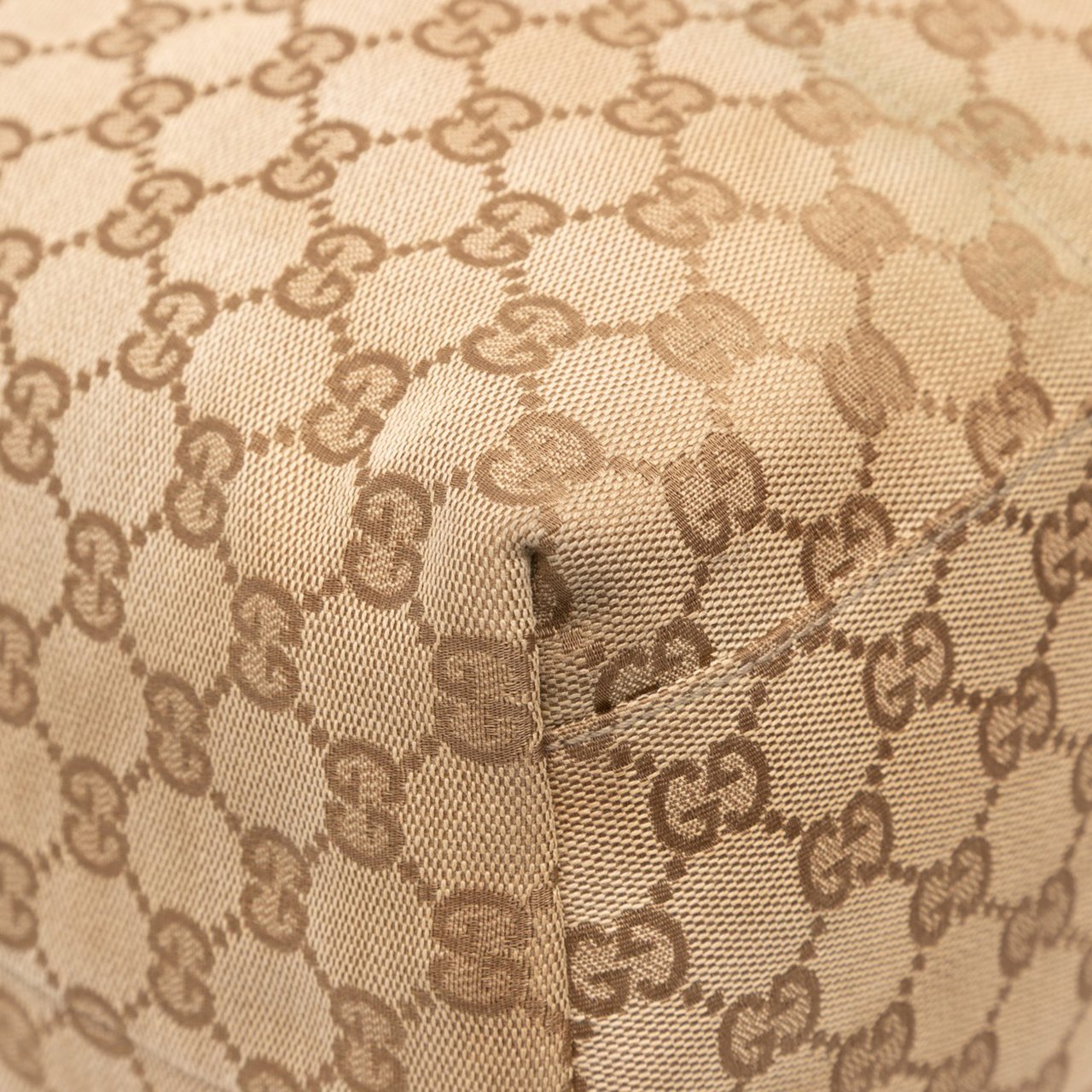 Gucci GG Canvas Web Tote Bruin