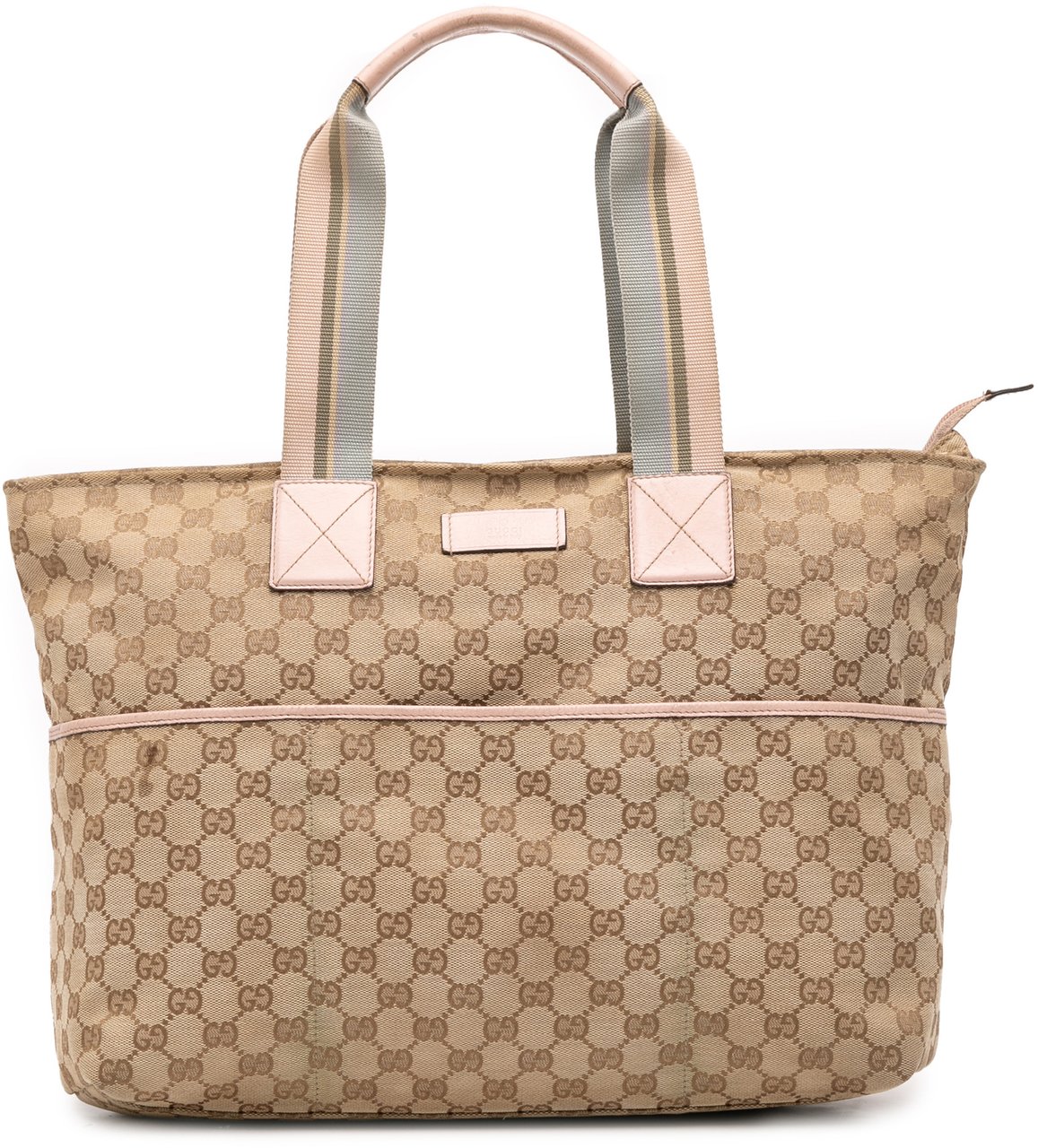 Gucci GG Canvas Web Tote Bruin