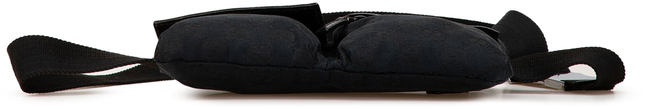 Gucci GG Canvas Double Pocket Belt Bag Zwart
