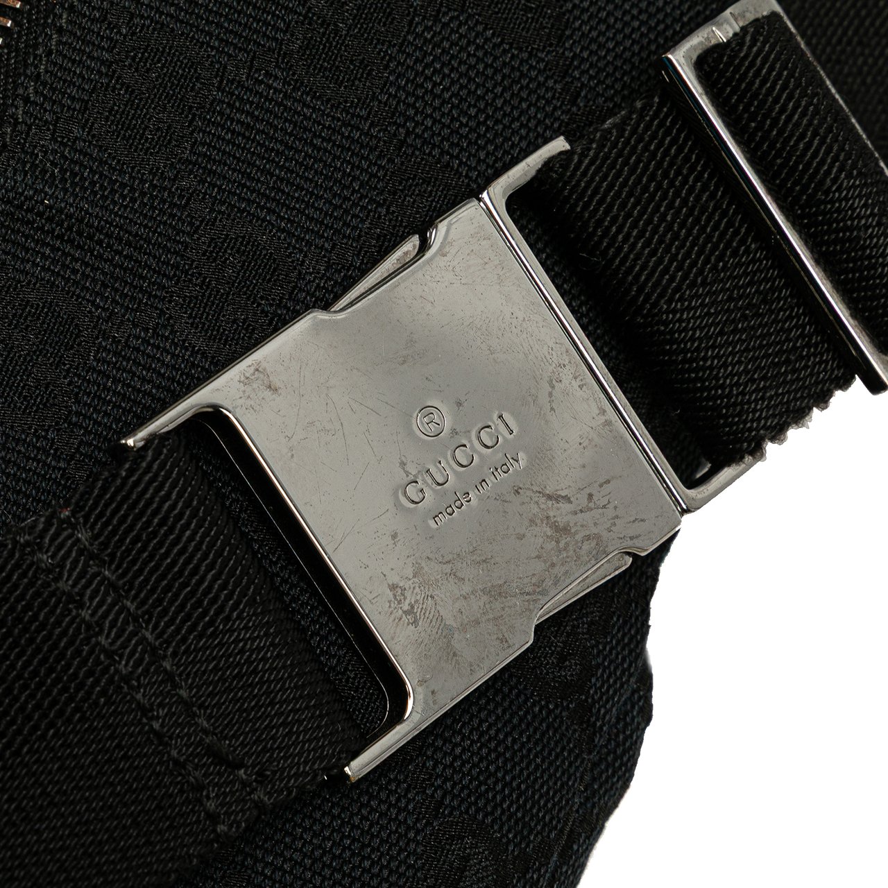 Gucci GG Canvas Double Pocket Belt Bag Zwart