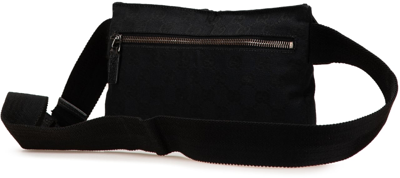 Gucci GG Canvas Double Pocket Belt Bag Zwart