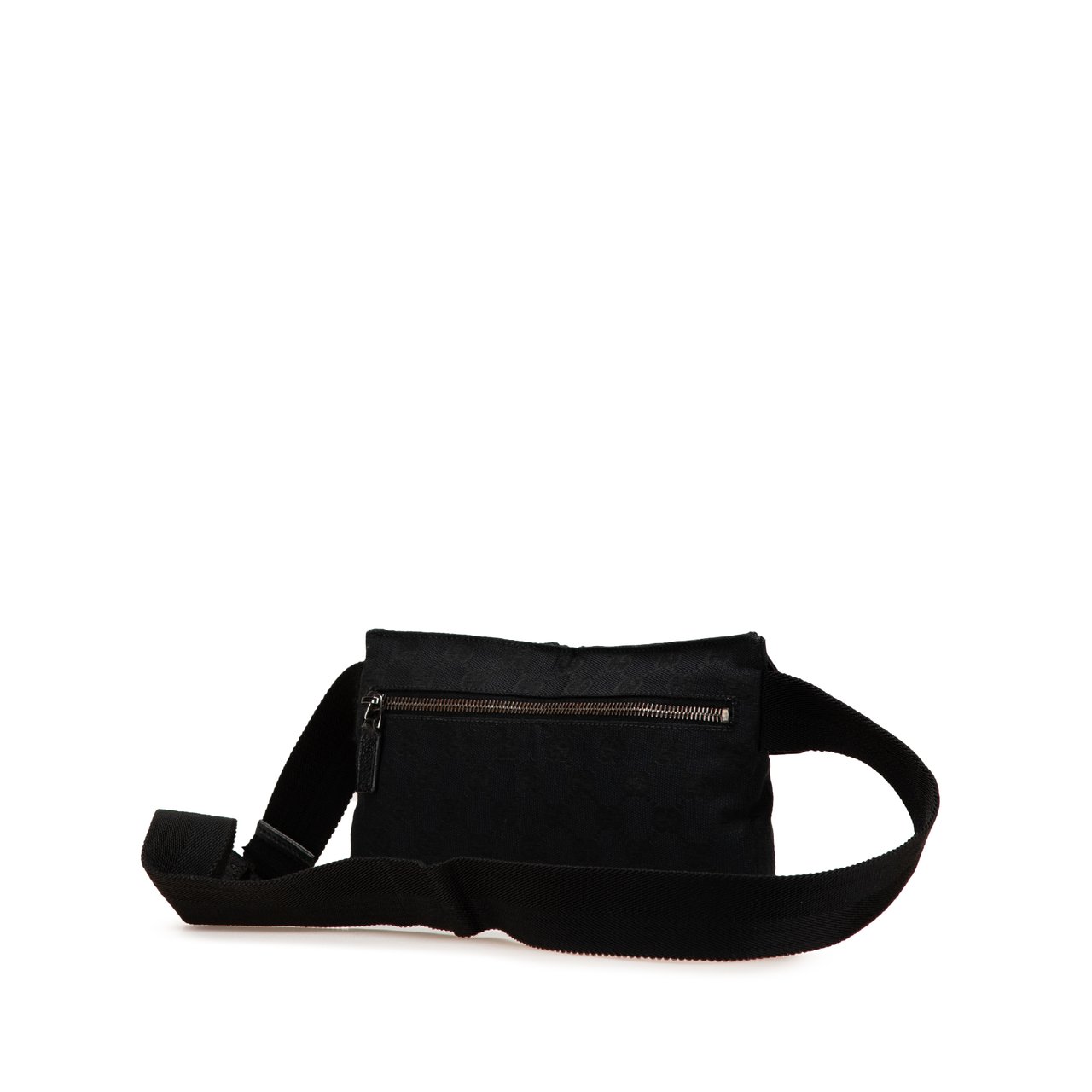 Gucci GG Canvas Double Pocket Belt Bag Zwart