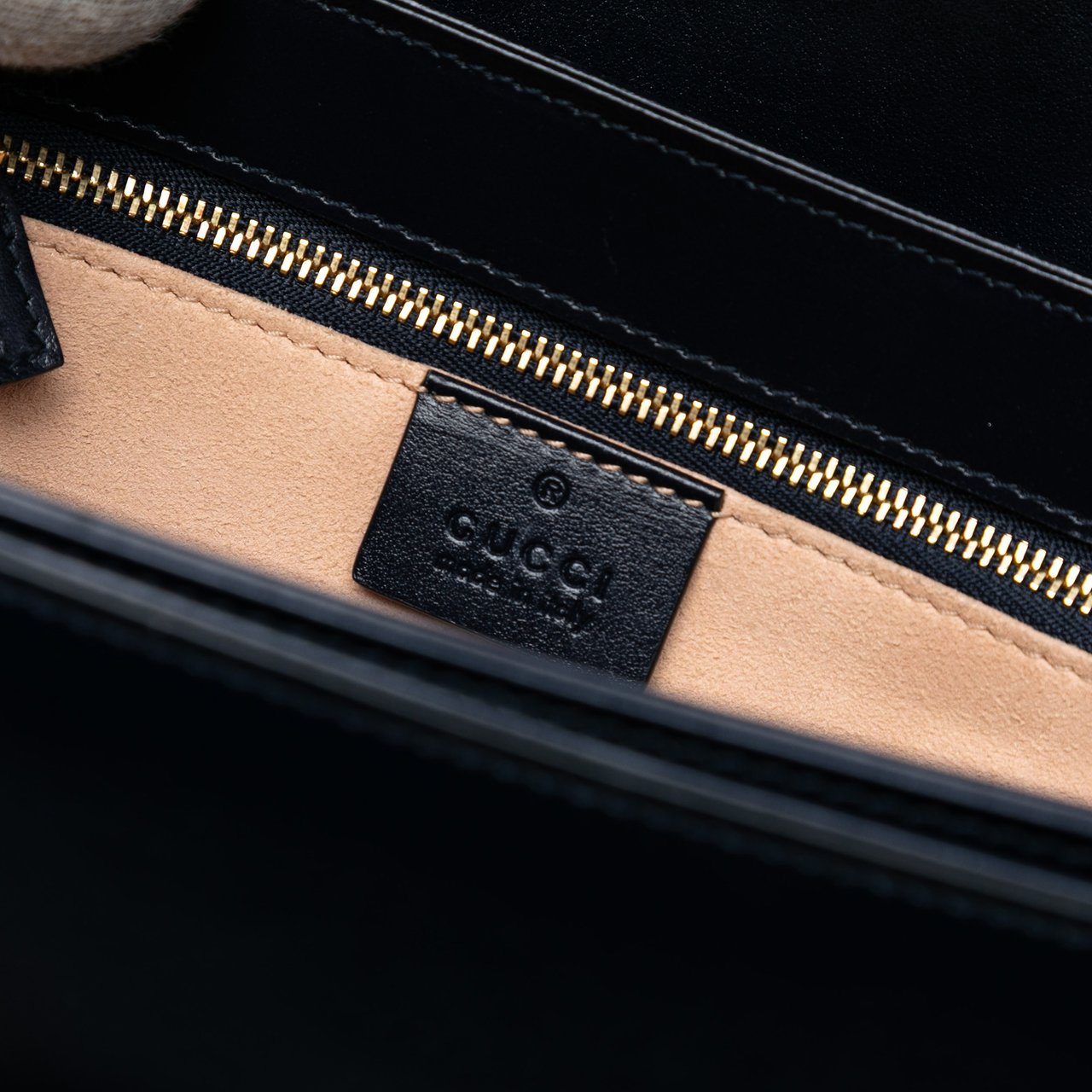 Gucci Medium Leather Web 1955 Horsebit Shoulder Bag Zwart