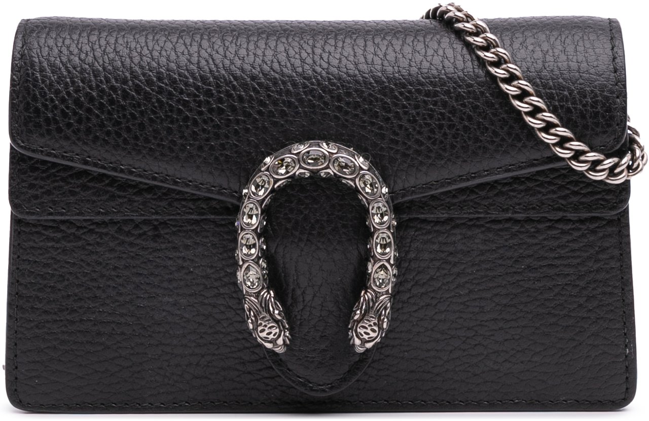 Gucci Mini Leather Dionysus Crossbody Zwart
