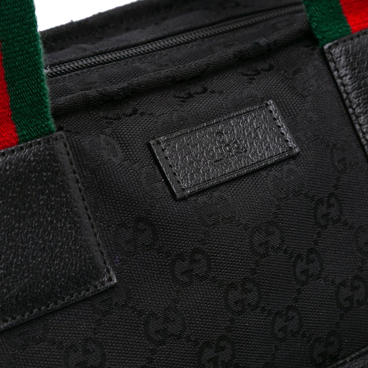 Gucci GG Canvas Web Tote Zwart
