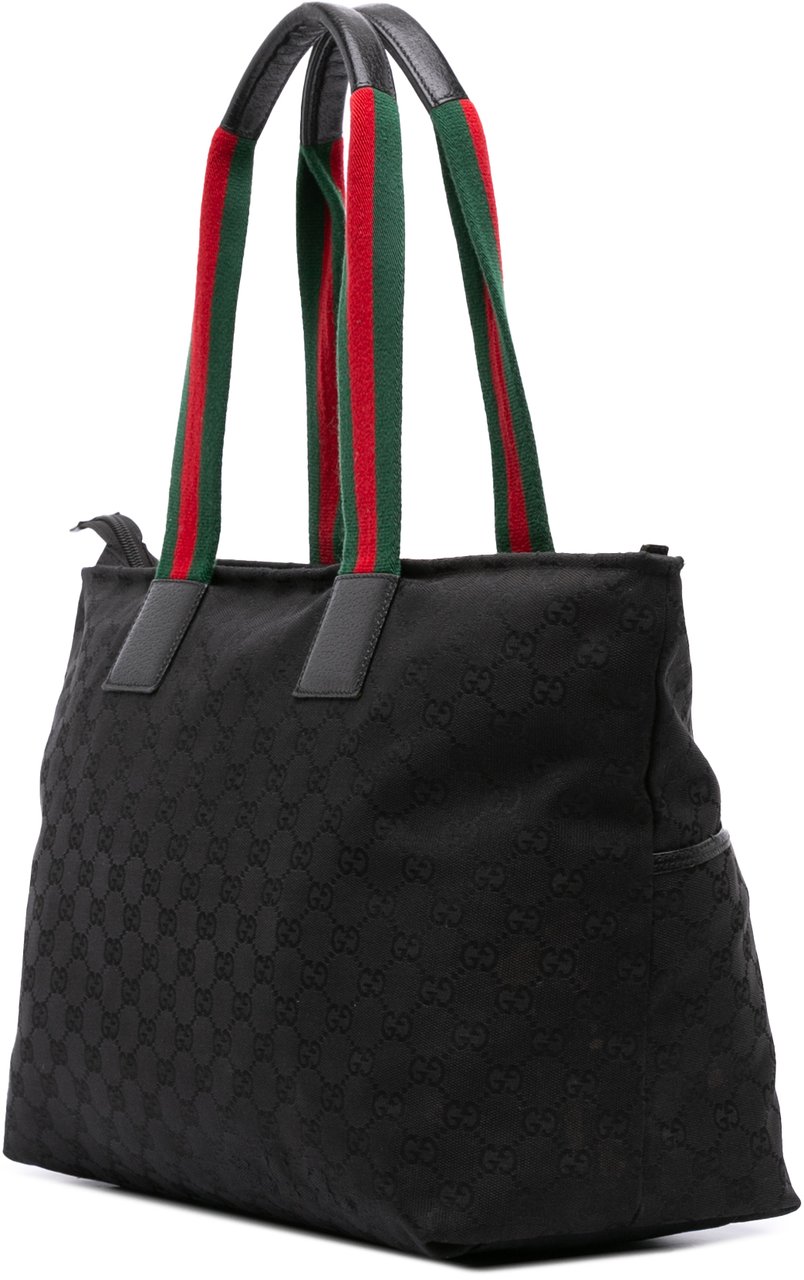 Gucci GG Canvas Web Tote Zwart