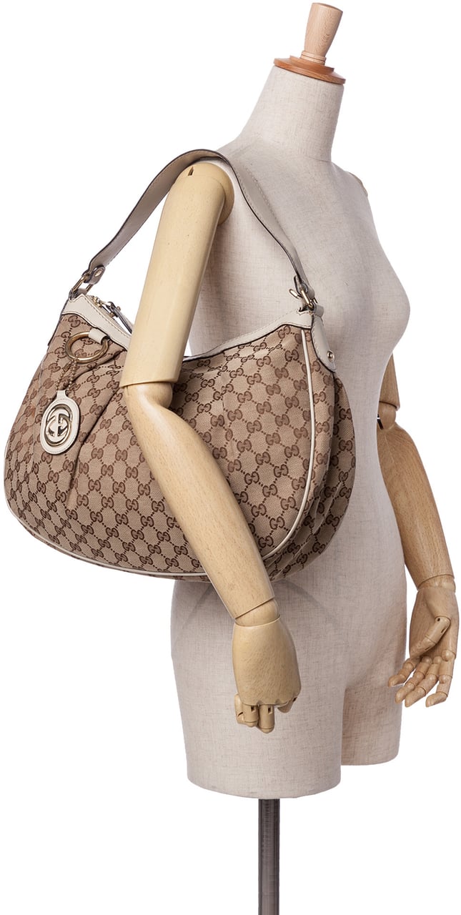 Gucci Medium GG Canvas Sukey Shoulder Bag Bruin