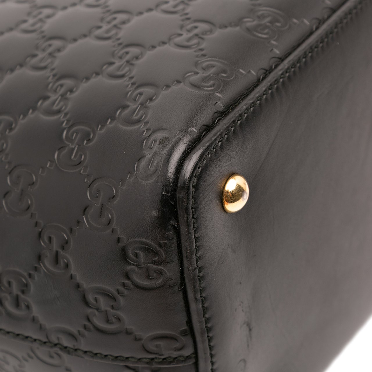 Gucci Guccissima Linea A Fold Over Satchel Zwart
