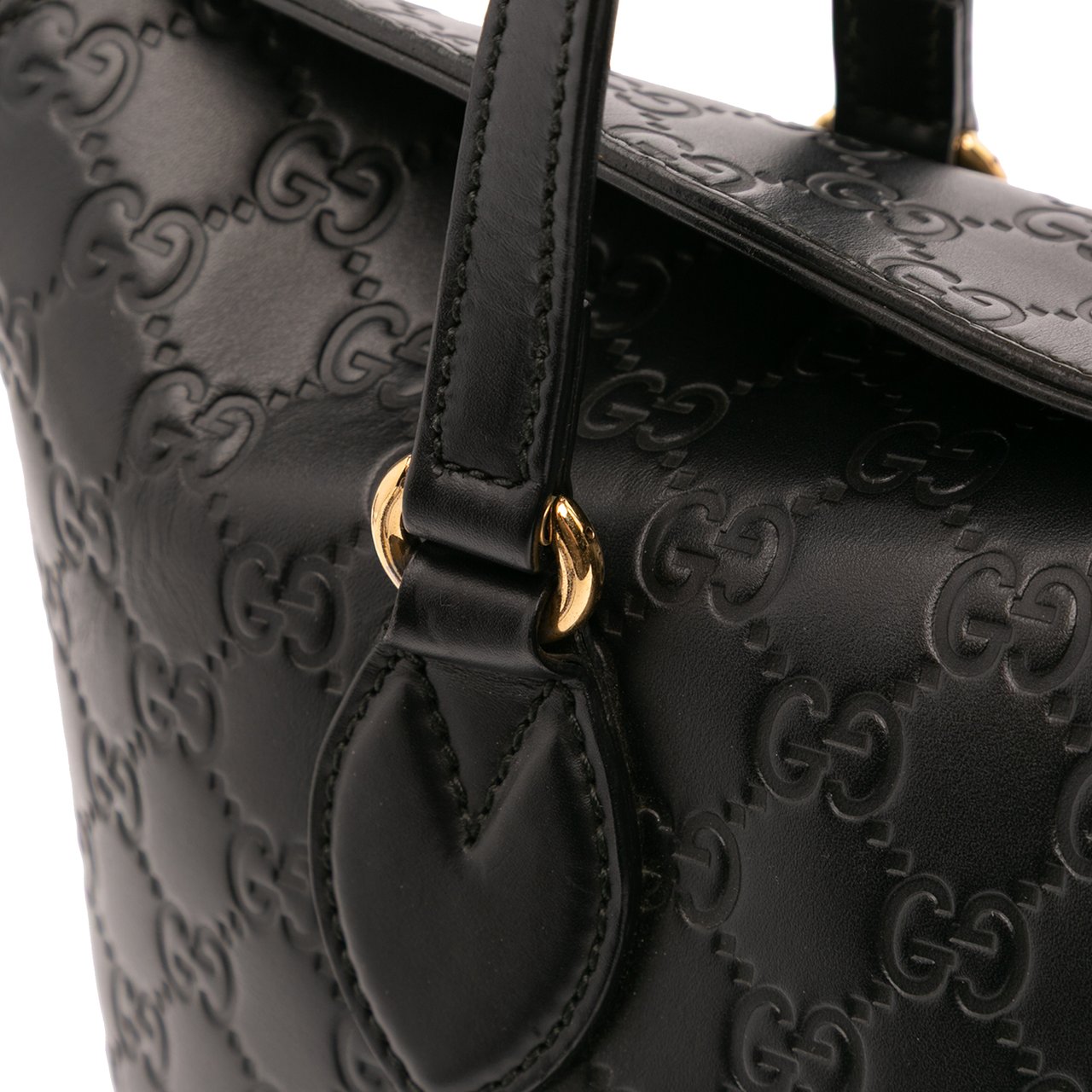 Gucci Guccissima Linea A Fold Over Satchel Zwart