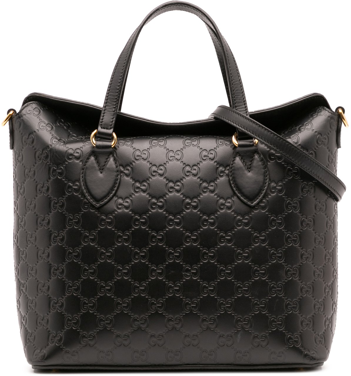 Gucci Guccissima Linea A Fold Over Satchel Zwart