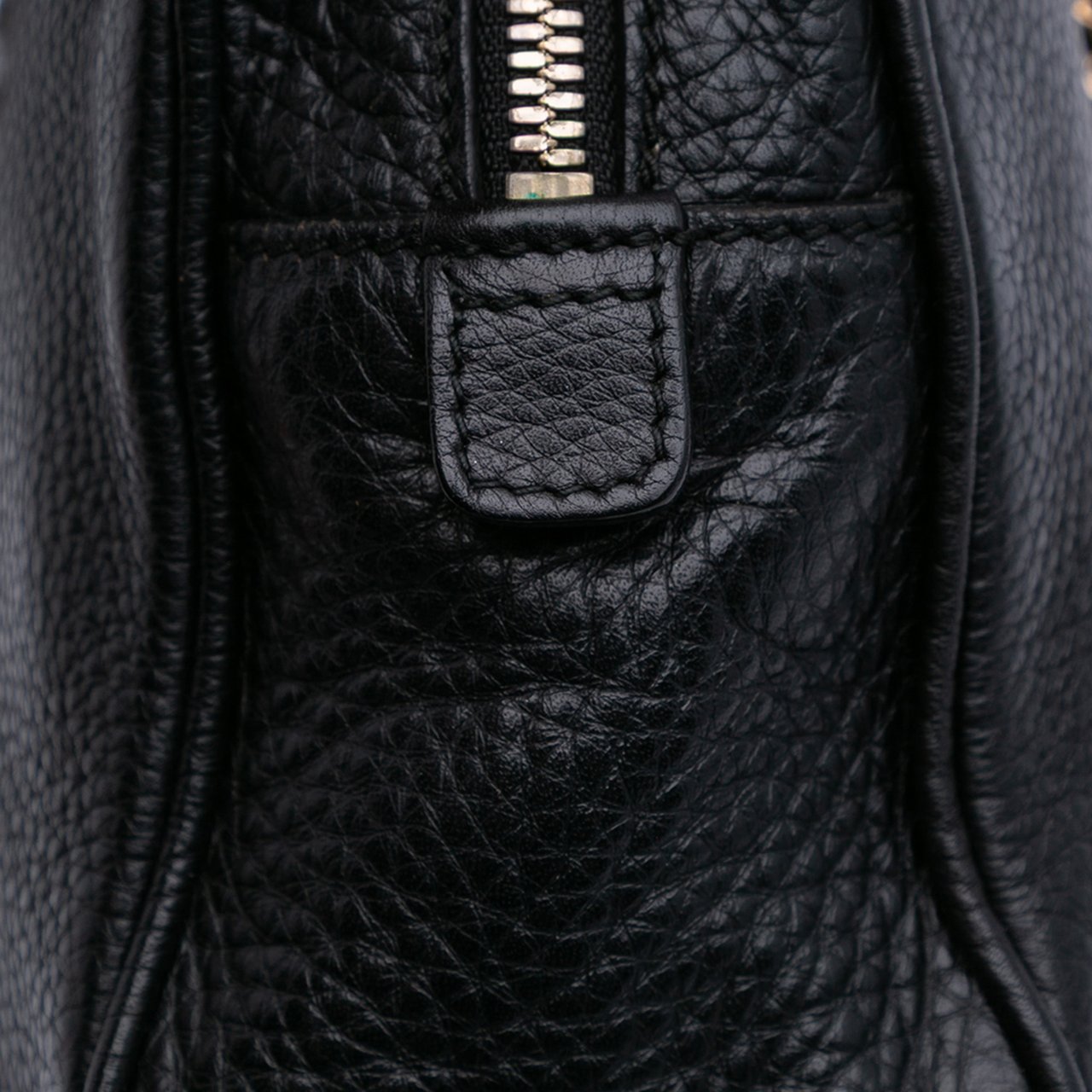 Gucci Leather Soho Chain Zip Shoulder Bag Zwart