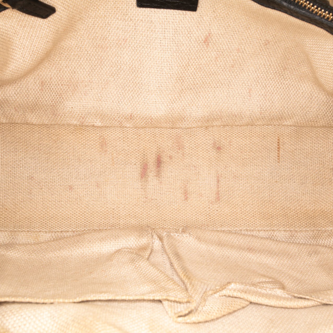 Gucci Leather Soho Chain Zip Shoulder Bag Zwart