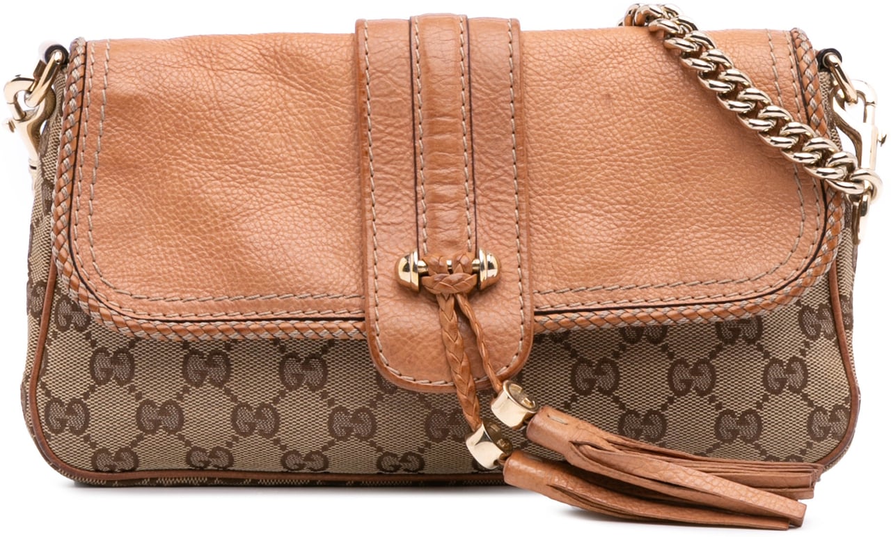 Gucci GG Canvas Marrakech Shoulder Bag Bruin