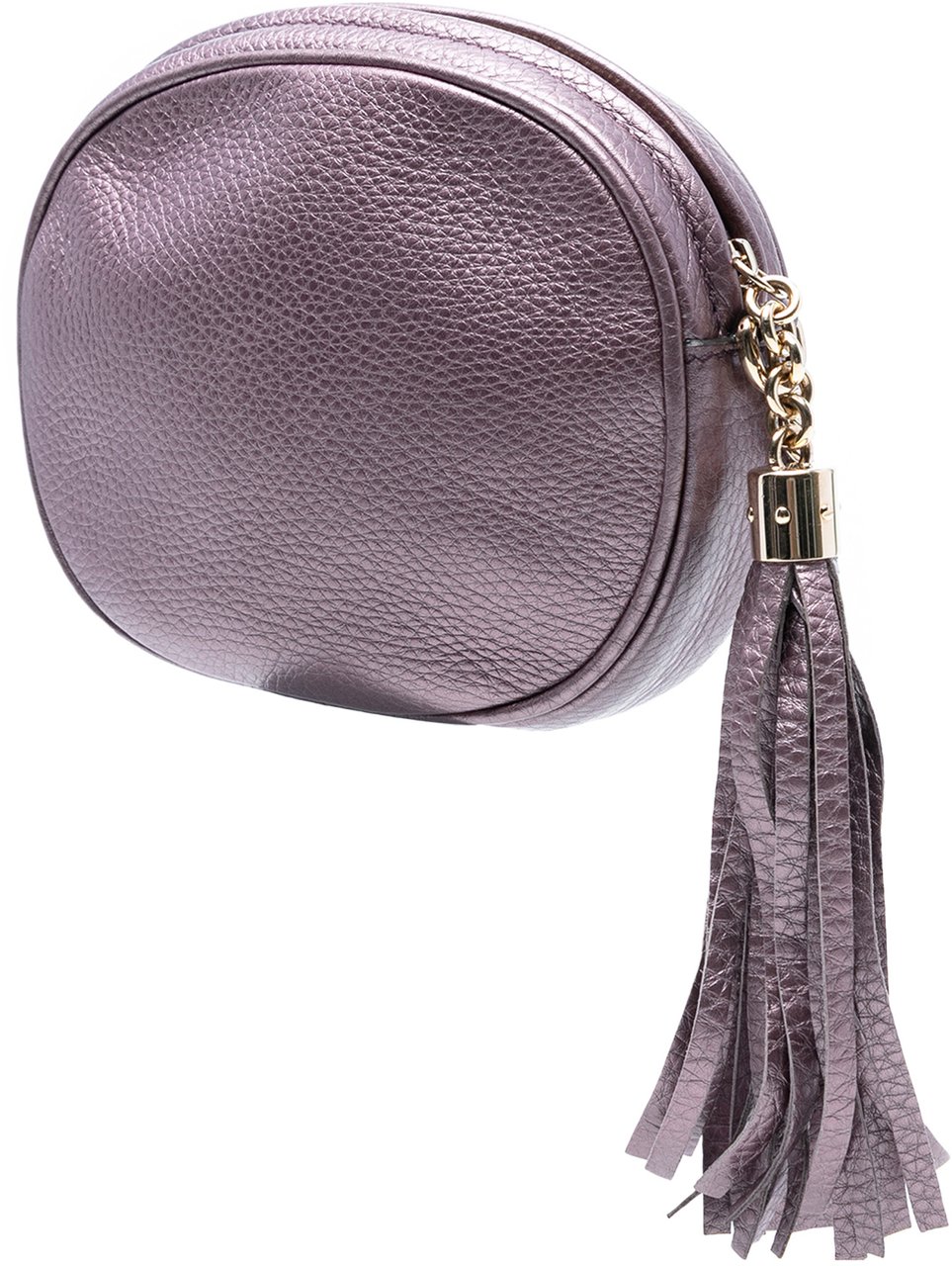 Gucci Mini Metallic Pebbled Calfskin Soho Chain Crossbody Paars