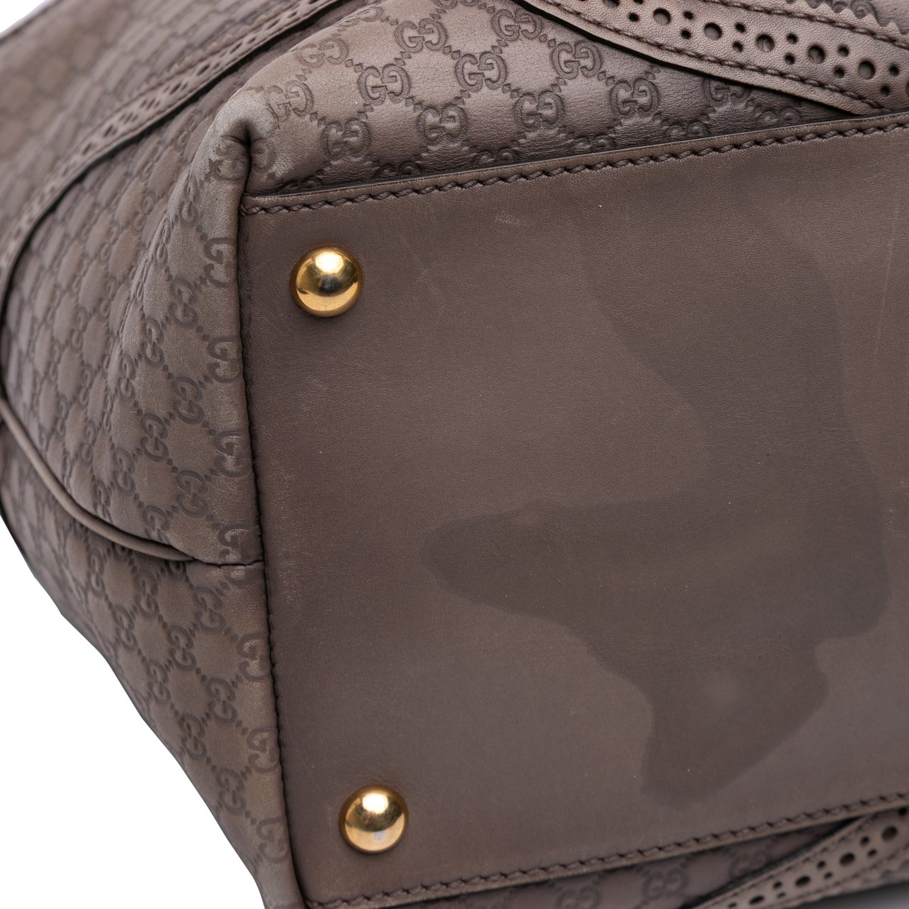 Gucci Microguccissima Brogue Duilio Tote Bruin