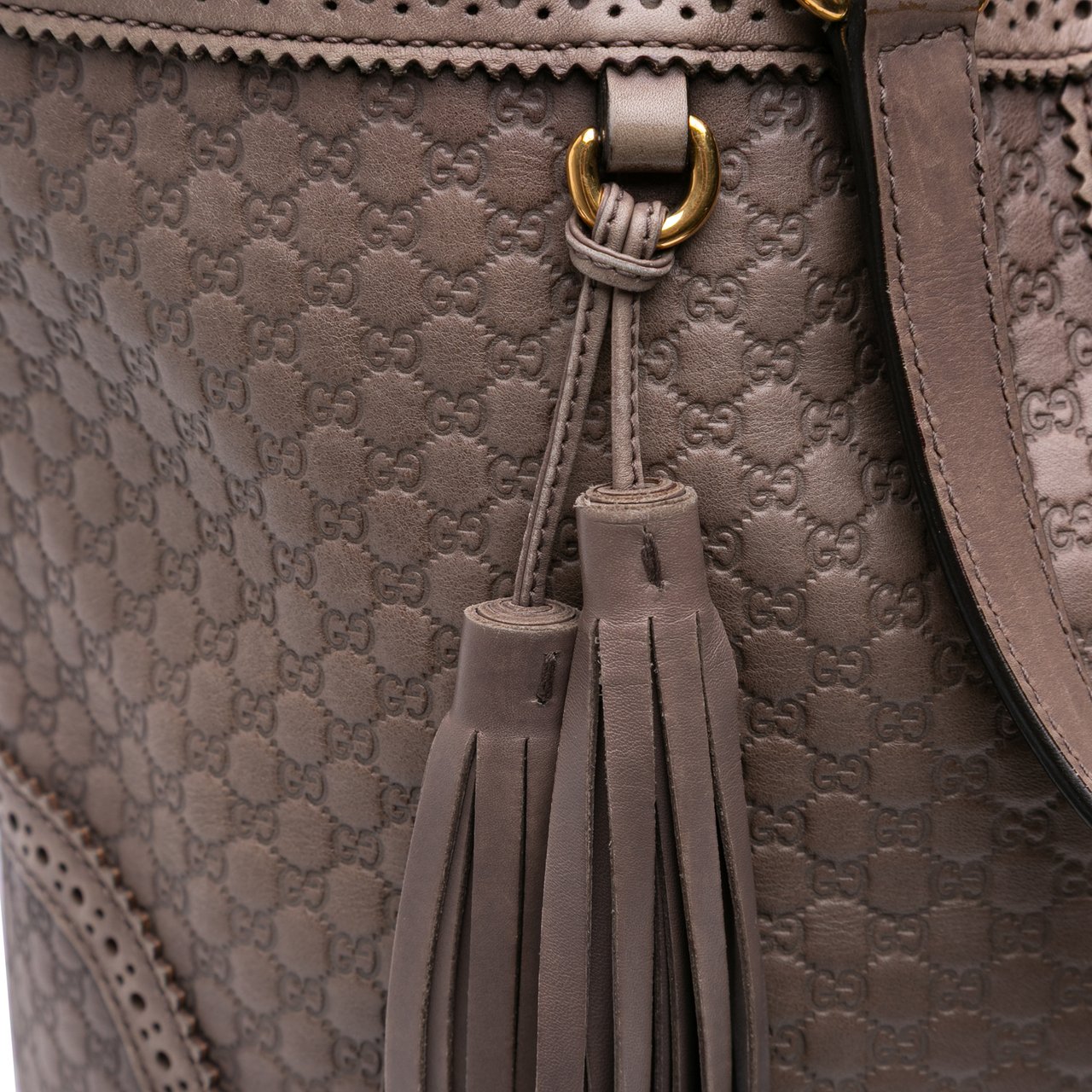 Gucci Microguccissima Brogue Duilio Tote Bruin