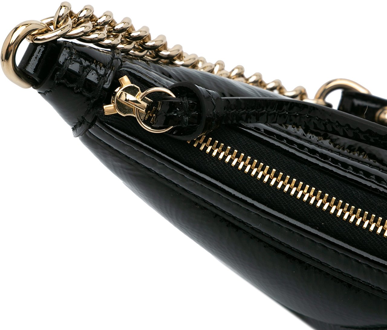 Gucci GG Marmont Matelasse Patent Shoulder Bag Zwart