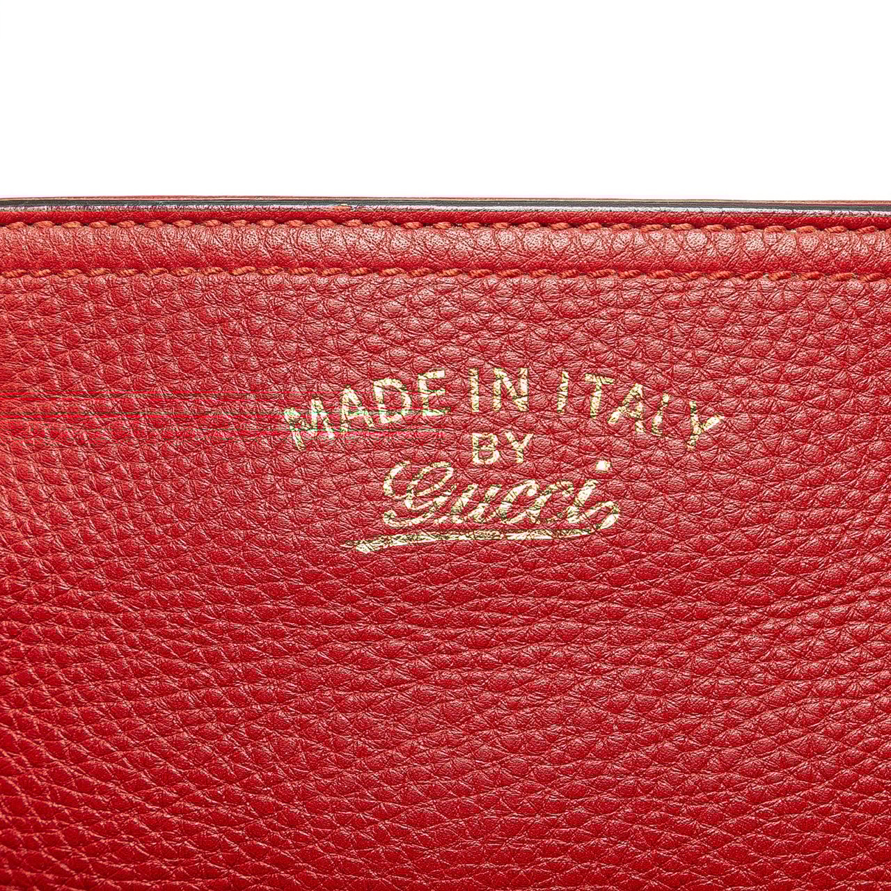 Gucci Large Calfskin Bamboo Shopper Sachel Rood