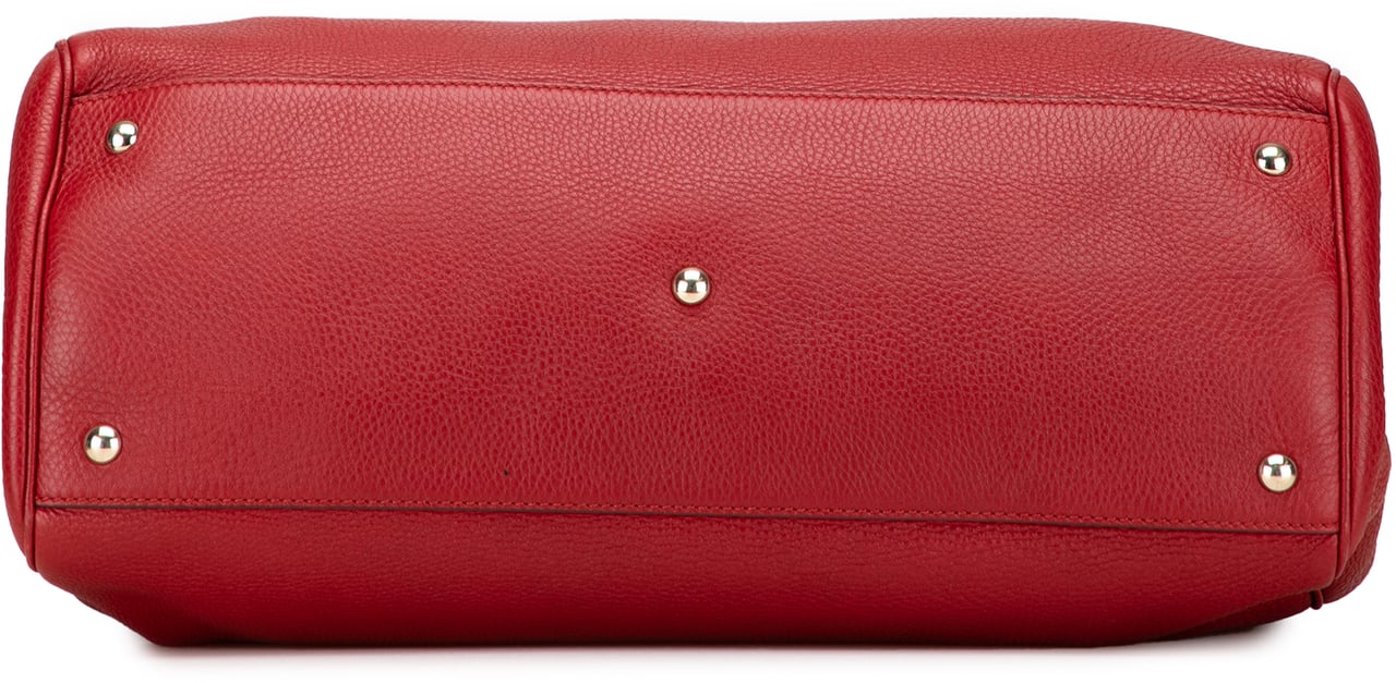 Gucci Large Calfskin Bamboo Shopper Sachel Rood
