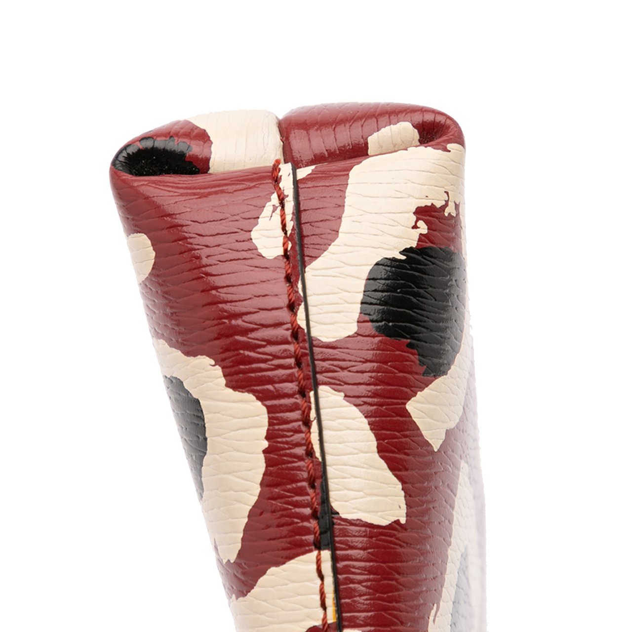 Gucci Leopard Print Leather Bamboo Clutch Rood