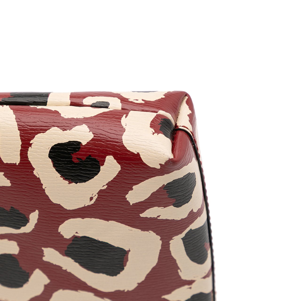 Gucci Leopard Print Leather Bamboo Clutch Rood