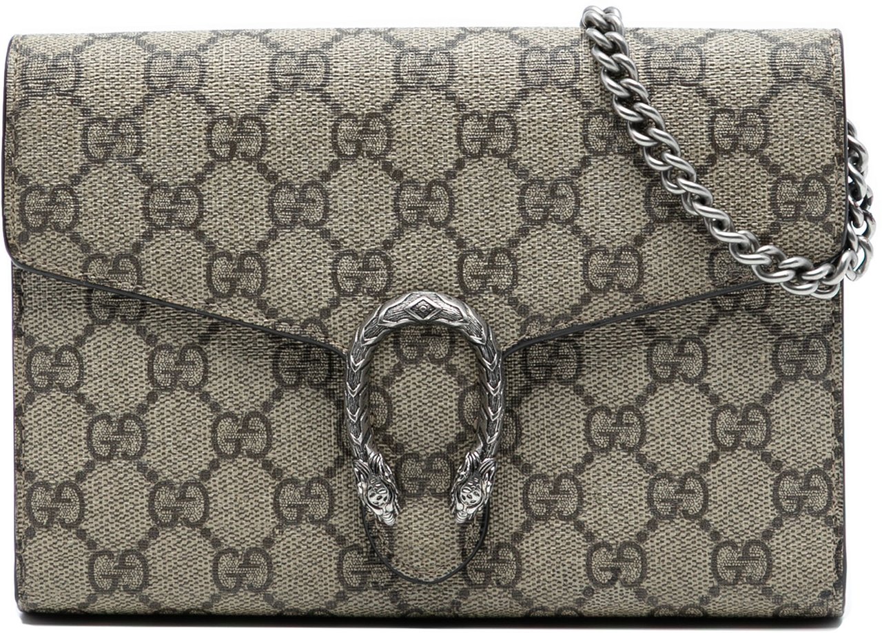 Gucci GG Supreme Dionysus Chain Wallet Bruin