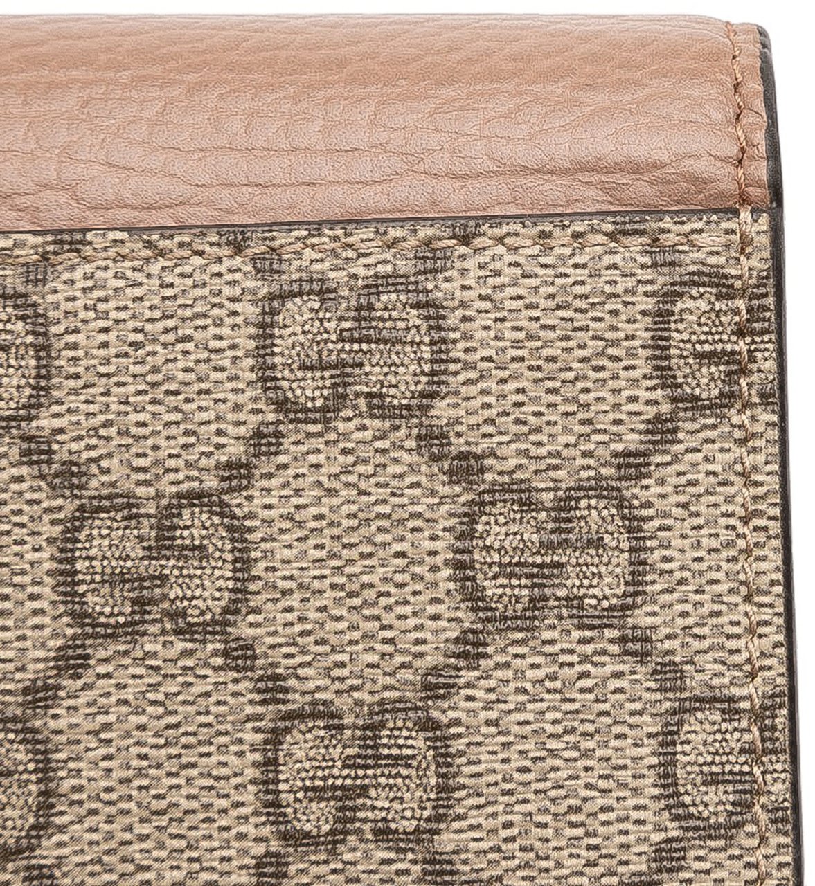 Gucci Bicolor GG Marmont GG Supreme Continental Wallet Bruin