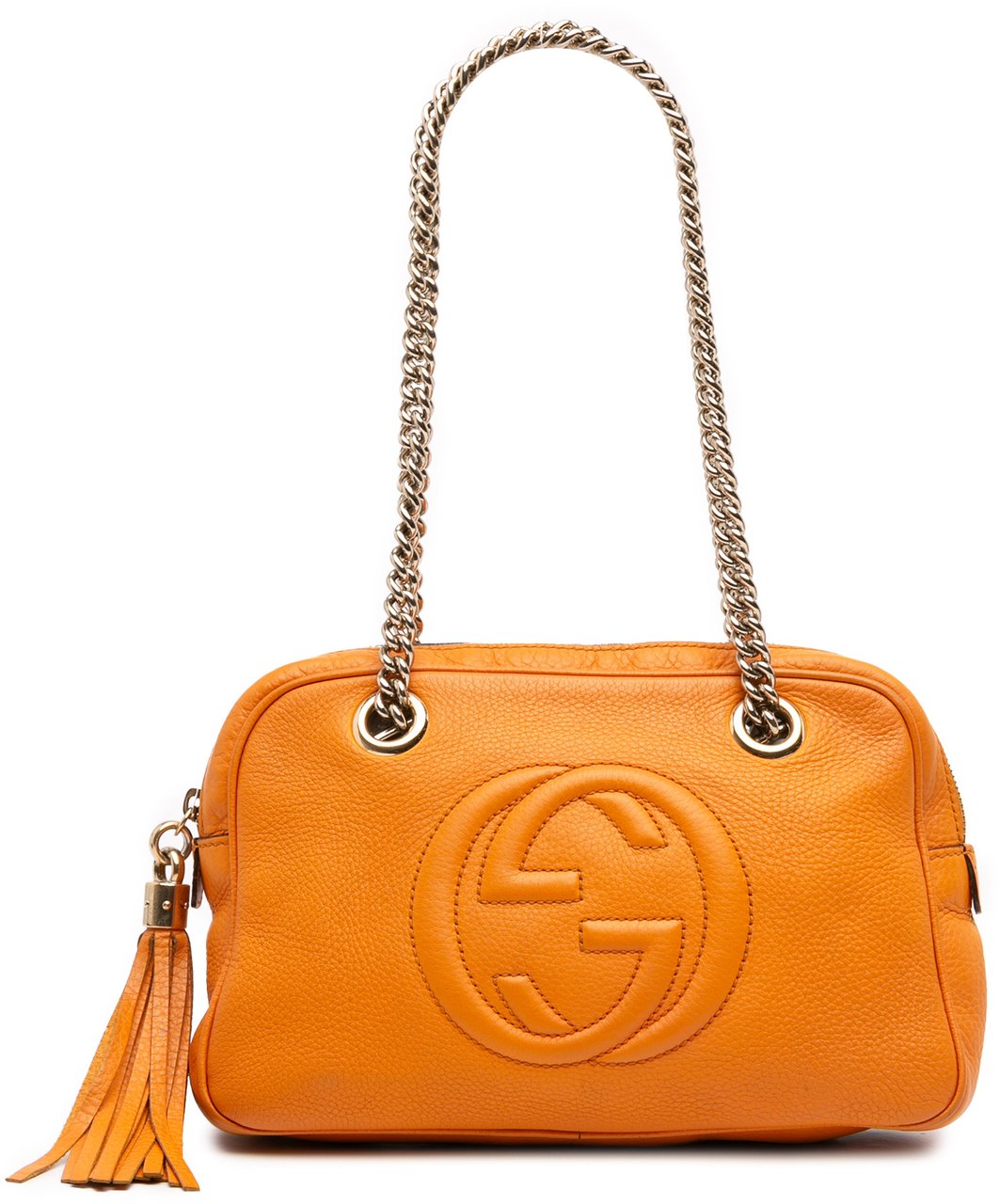 Gucci Leather Soho Chain Zip Shoulder Bag Oranje