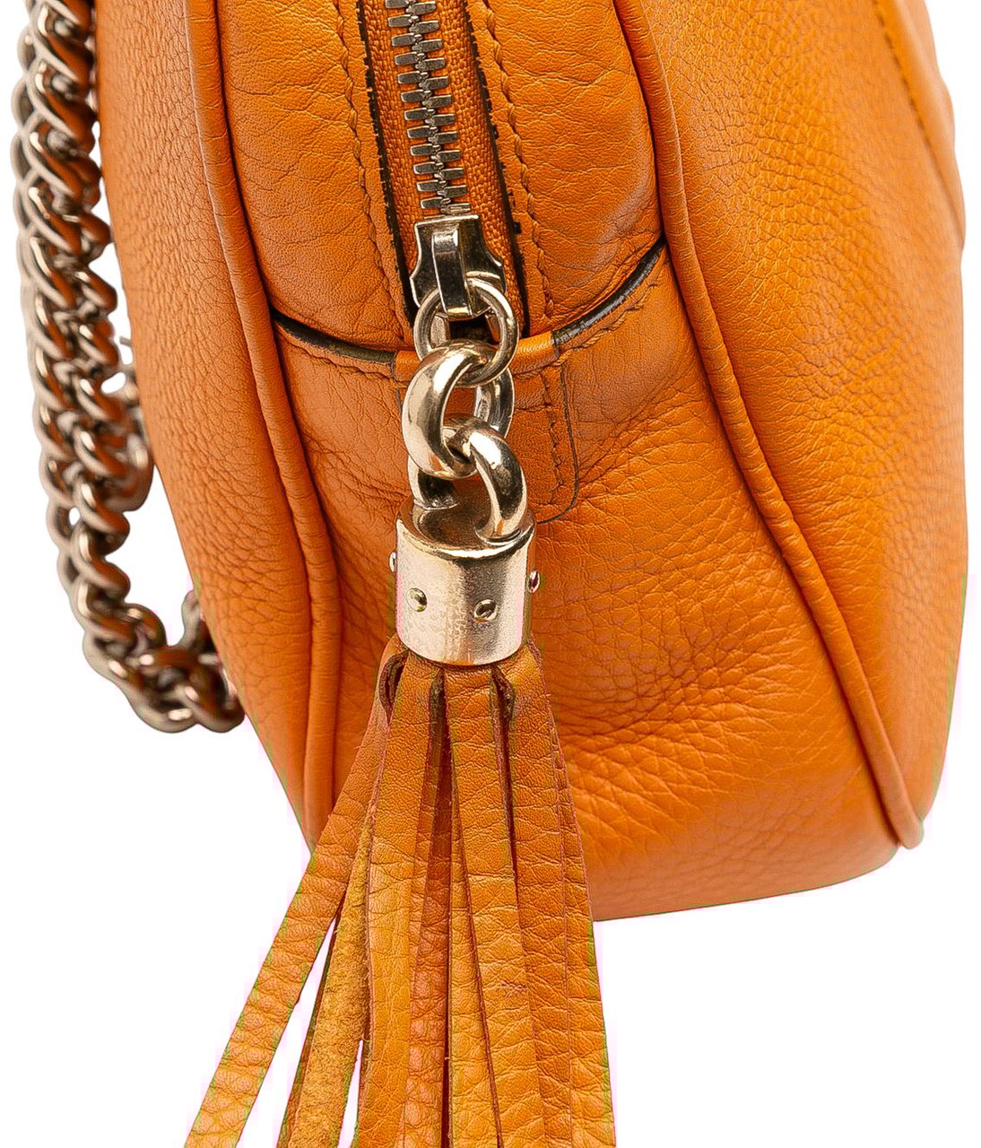 Gucci Leather Soho Chain Zip Shoulder Bag Oranje
