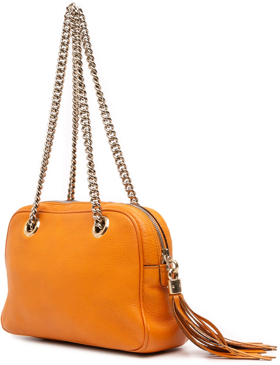 Gucci Leather Soho Chain Zip Shoulder Bag Oranje