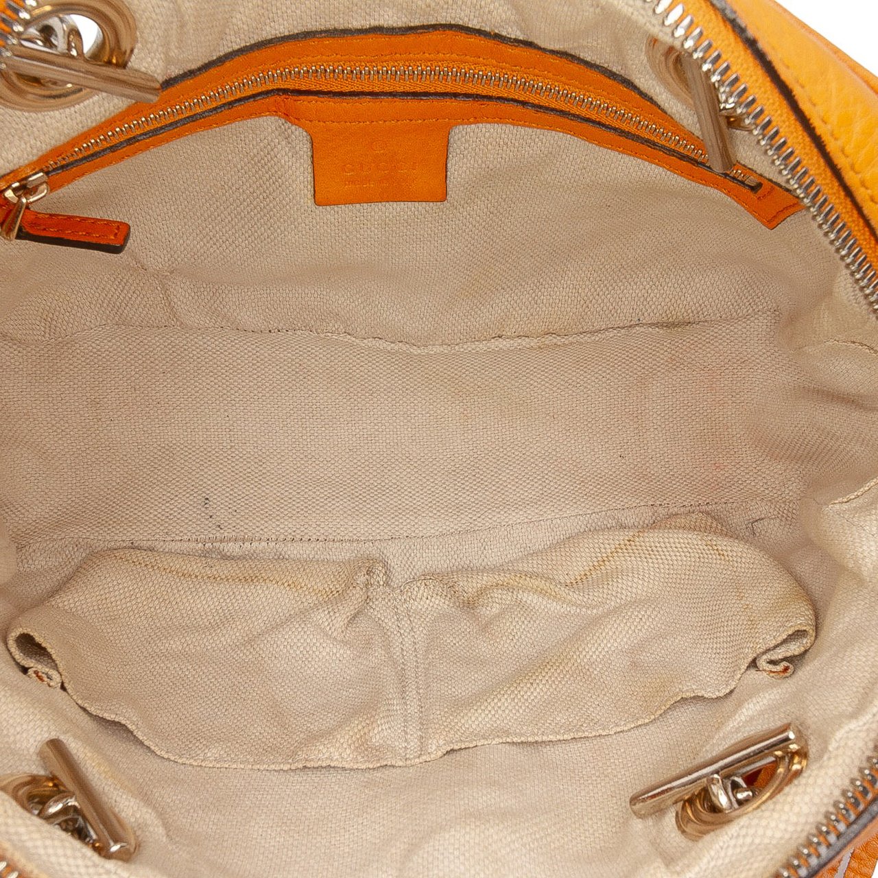 Gucci Leather Soho Chain Zip Shoulder Bag Oranje