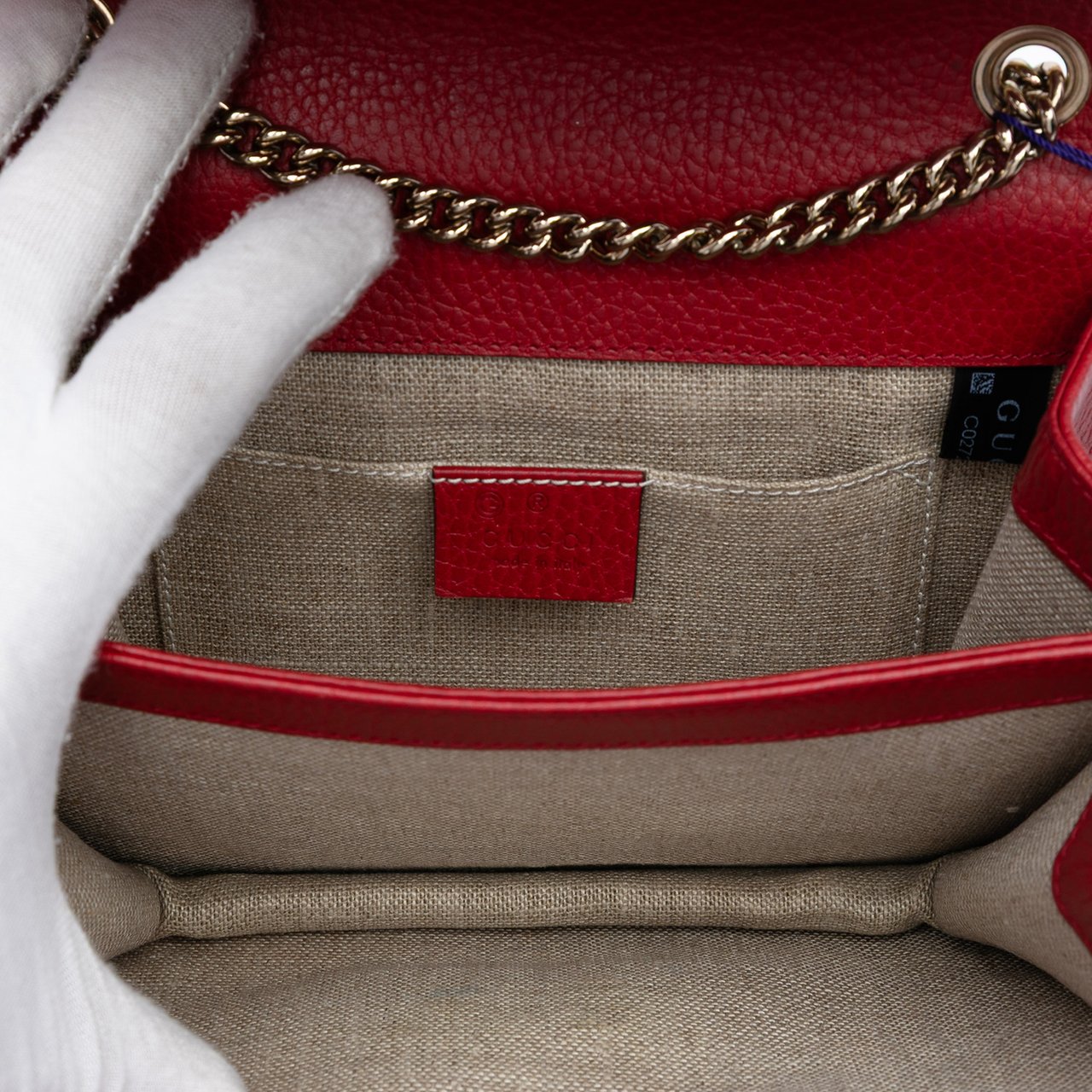 Gucci Small Dollar Calfskin Interlocking G Crossbody Rood